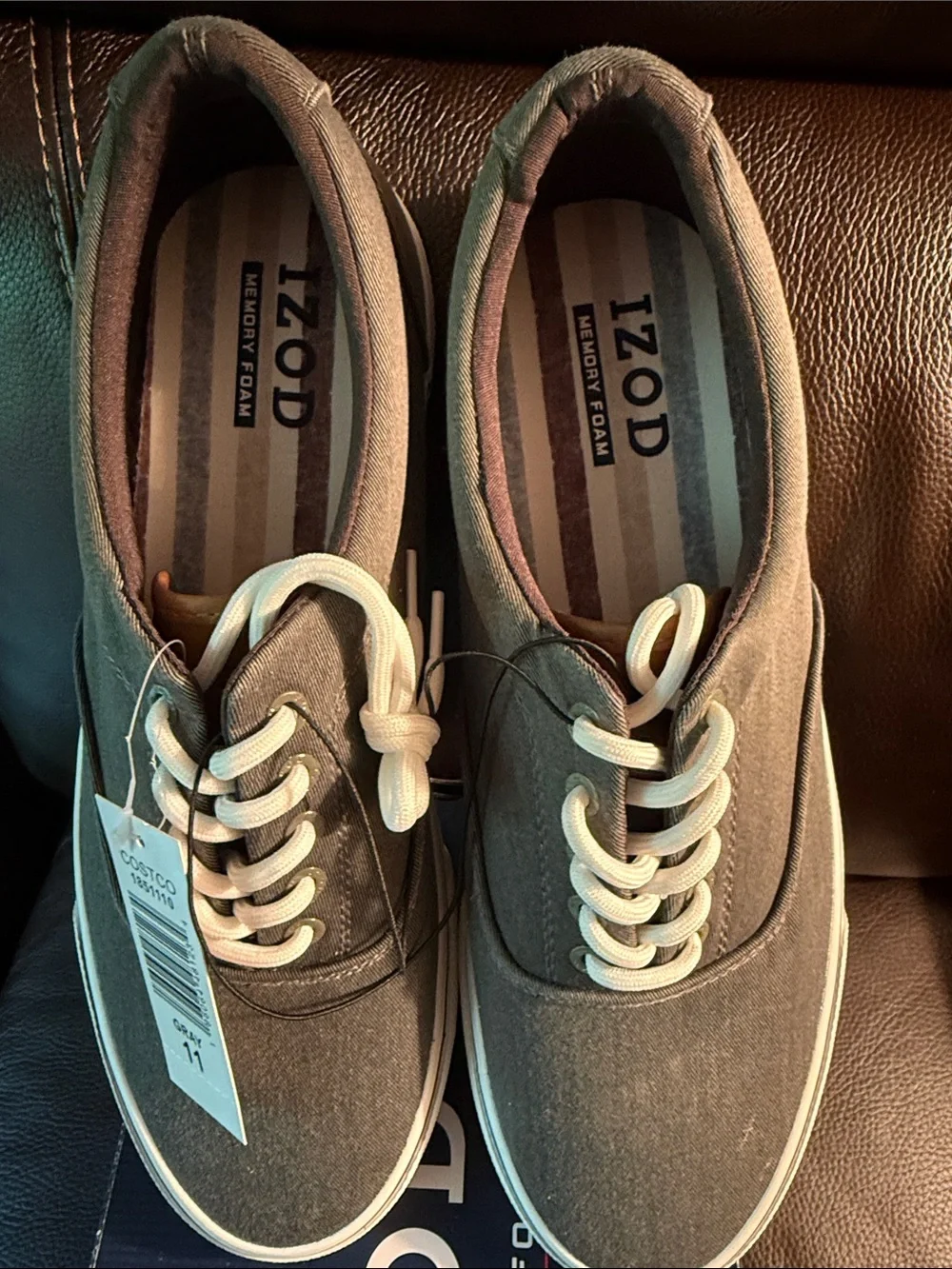 Izod Rangley Gray Canvas Low-Top Lace-Up Sneakers
